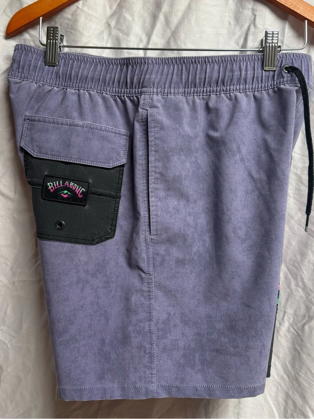 Billabong Burleigh Layback board-shorts Lavender Elastic Waisted shorts size S